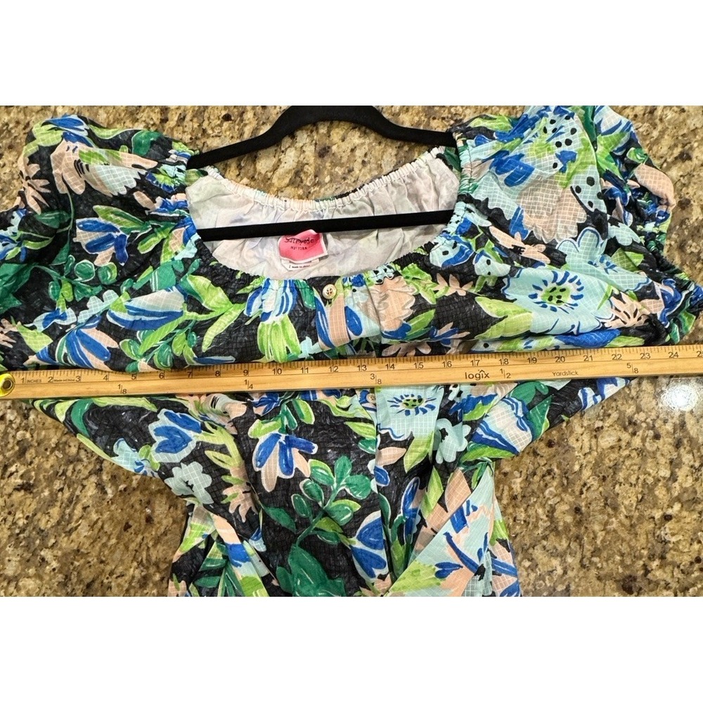 Kate Spade Full Bloom Voile Dress Floral Belted Size Large - Picture 8 of 13